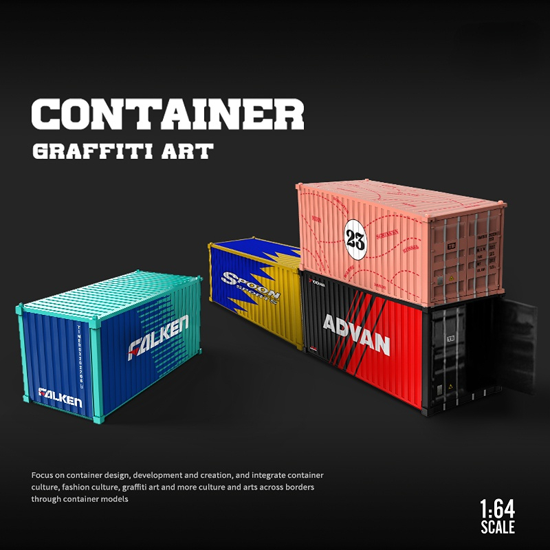 1/64 Scale Diorama Model 20ft Marine transport Container Concentration ...