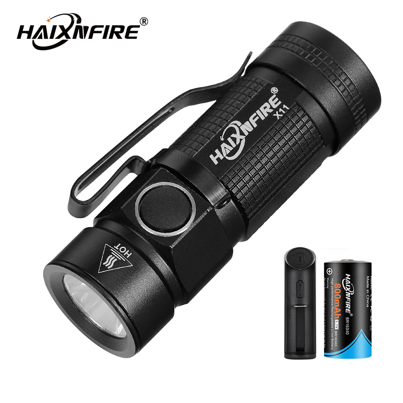 HaixnFire X11 Mini Flashlight Rechargeable Outdoor Camping Light ...