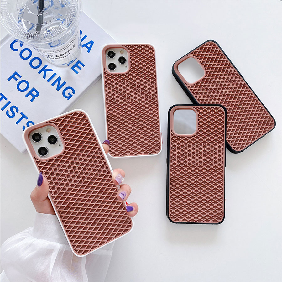 For iPhone 16 15 14 Plus 15 14 13 12 11 Pro Max 13 12 mini Plus X XR  XS Max Waffle Shoe Sole Shockproof Silicone Phone Case