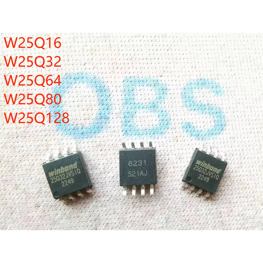 ((5 Pcs) W25Q16 25Q32 25Q64 25Q80 25Q128 JVSQ JVSSIQ FVSG BVSIG Memory ...