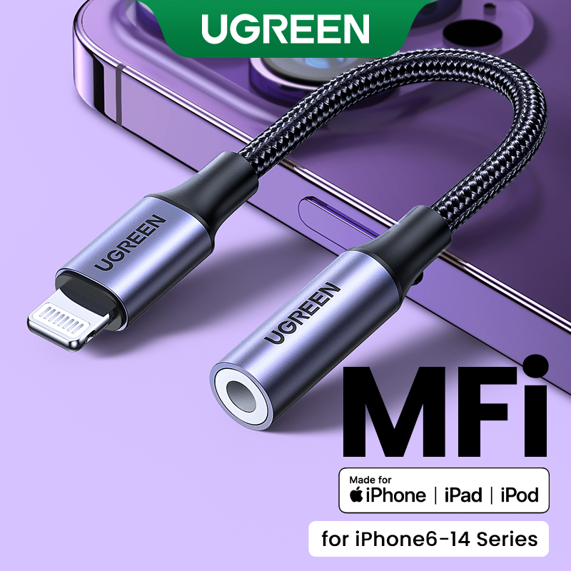 UGREEN Adapter for iPhones MFi DAC Lightning to 3.5mm Headphone Adapter
