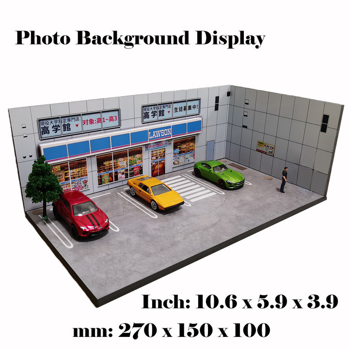1/64 Diorama Scale Car Garage Model Japanese Style Lawson Convenience