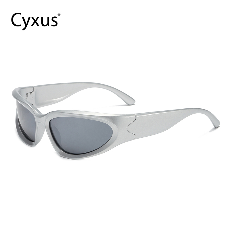 Cyxus Y2k Bat Shaped Glasses Polarized Sunglasses Anti Glare Uv400 Cycling Glasses Mens And 