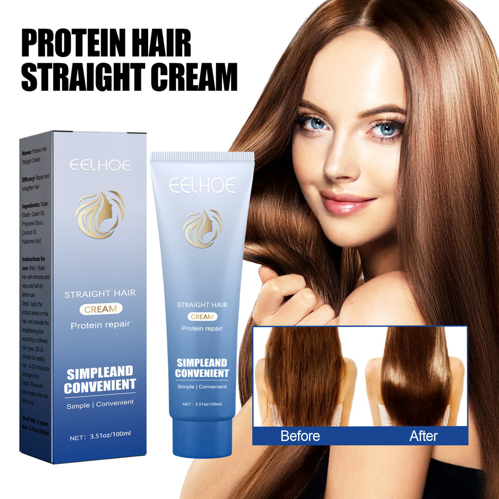 EELHOE Protein Hair Straight Cream Straightening Smoothing Comb Repair