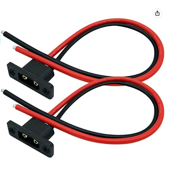 2 Stück Amass XT60E-M Stecker Mit Kabel – 30 Cm, 12 AWG, Für RC LiPo Batterien & Drohnen