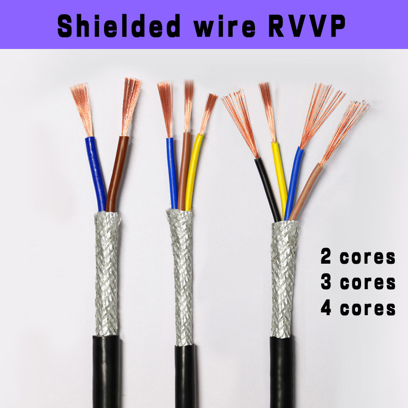 Pure Copper Shielded Wire Rvvp2 Core 3 Core 4 Core 22 20 18 17 15 Awg 0 