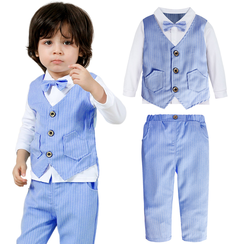 Baby Boys Wedding Outfit Infant Birthday Party Formal Suit Children's