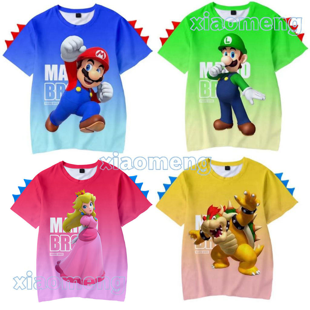 mario bros tshirt Princess Peach shirt Bowser shirt for kids Shopee