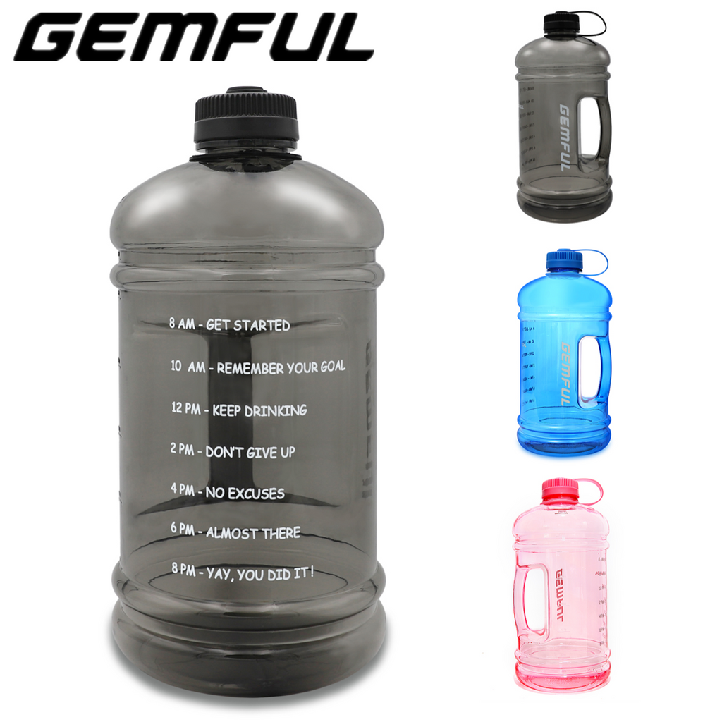 Gemful 3L Large Water Bottle with Motivational Jug BPAFree Big Water