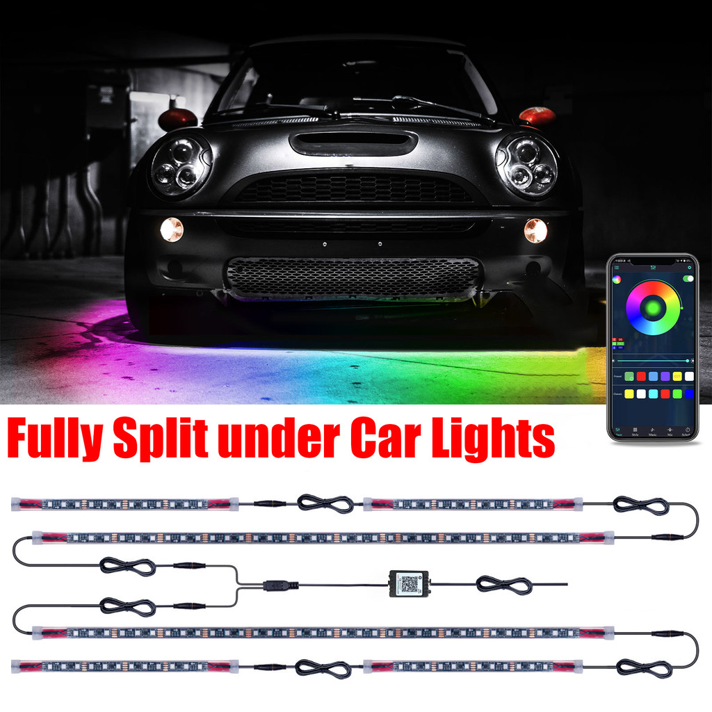 Dynamic Streamer Car Underglow Light Flexible Strip LED Underbody APP Control Auto Neon RGB