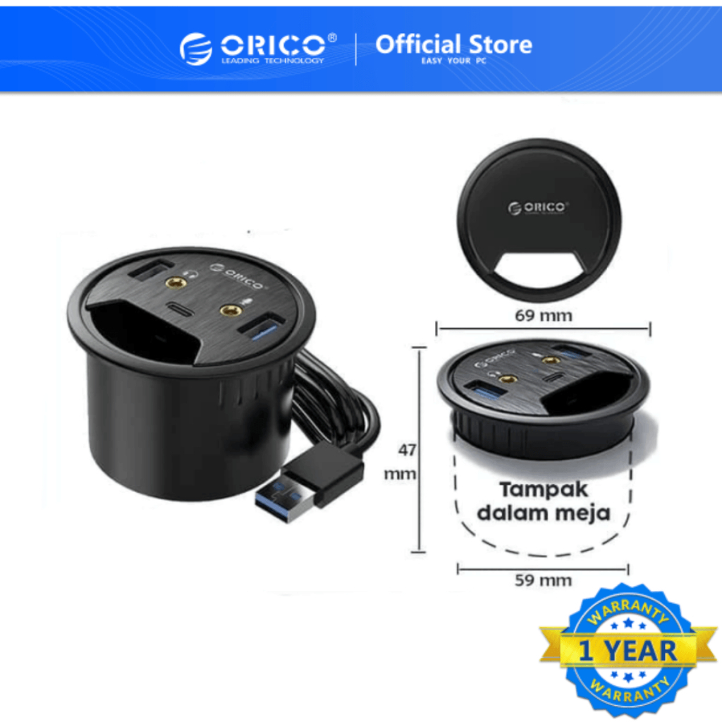 ORICO Desktop Grommet USB 3.0 Hub TypeC High Speed Splitter with SD TF