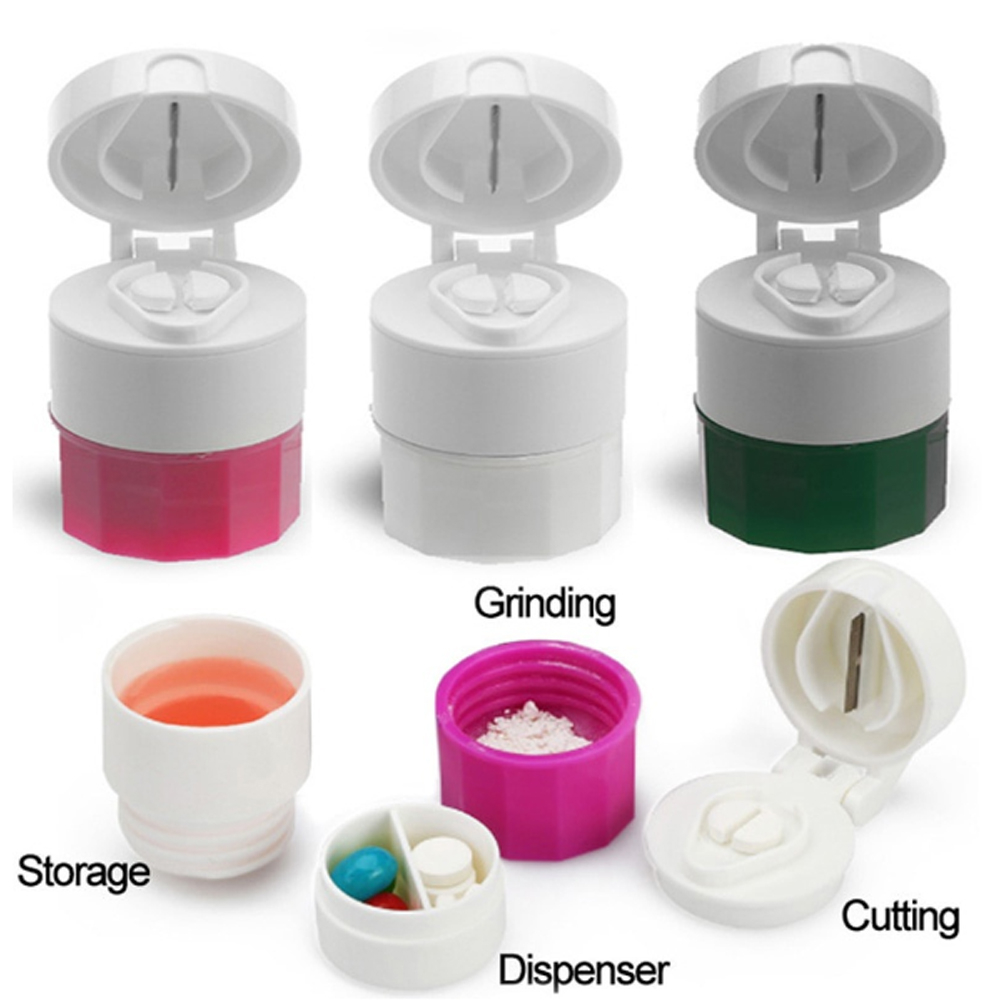 COD 4 In 1 Portable Pill Medicine Crusher Splitter Tablet Divider ...