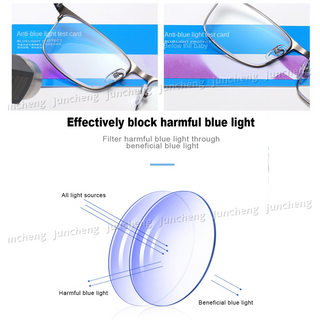 Anti Radiation Photochromic Eyeglass For Women Student Men Square Metal ...