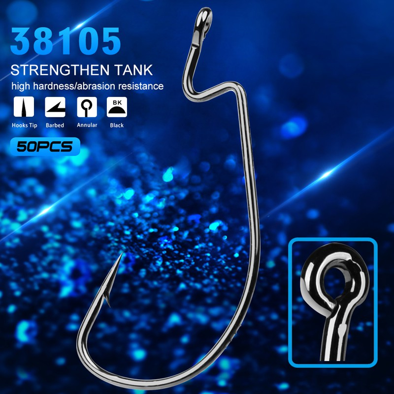 PRO BEROS Brand fishing gear Batch Hair Soft worm hook with Barb fish ...