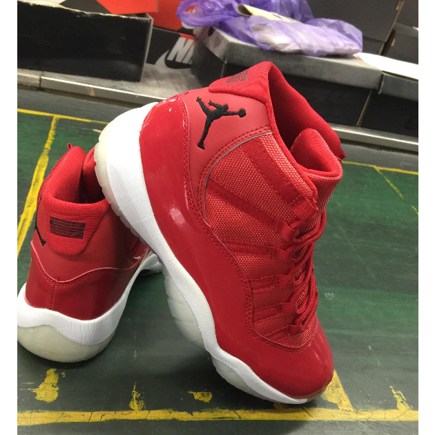 Jordan 11 High Top Red Anti Slip Wear Resistant Sports Football Boots Men Women aj11