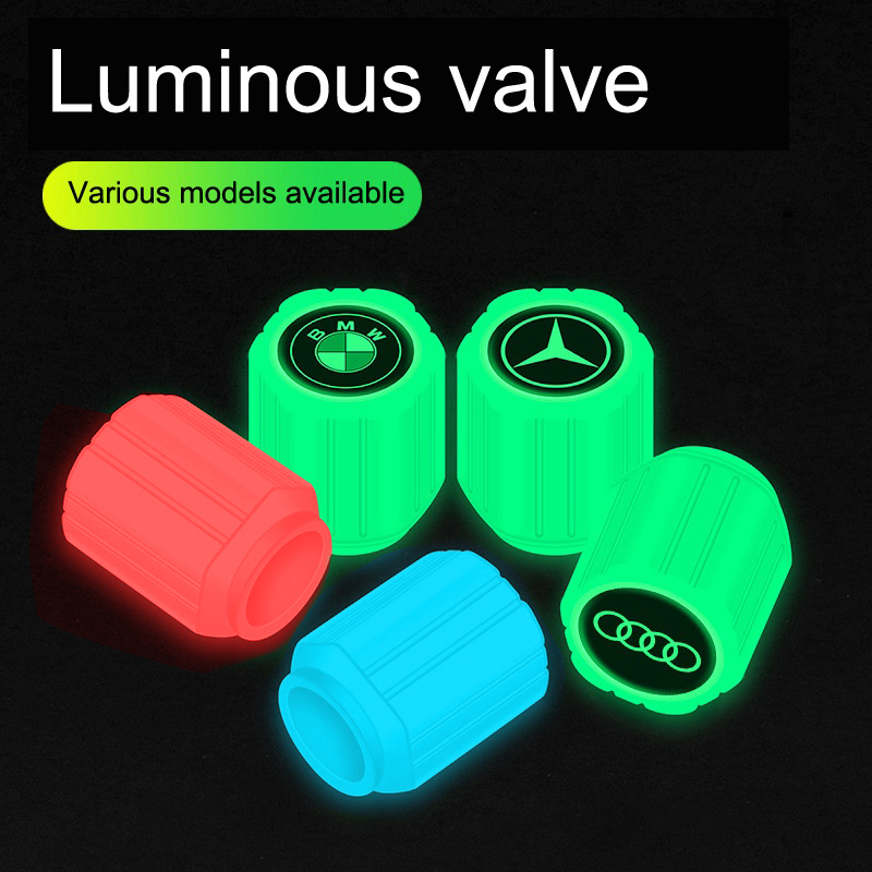 【4PCS】 Universal Luminous Valve Cap Plastic ABS Dustproof Decorative