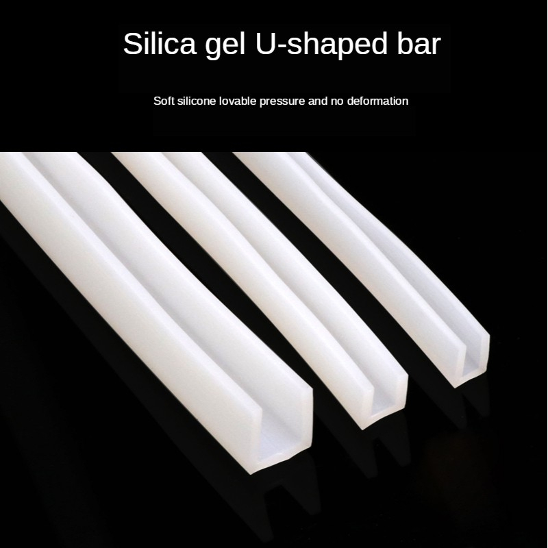 U Channel Silicone Rubber Shower Door Glass Sealing Strip Edge Trim