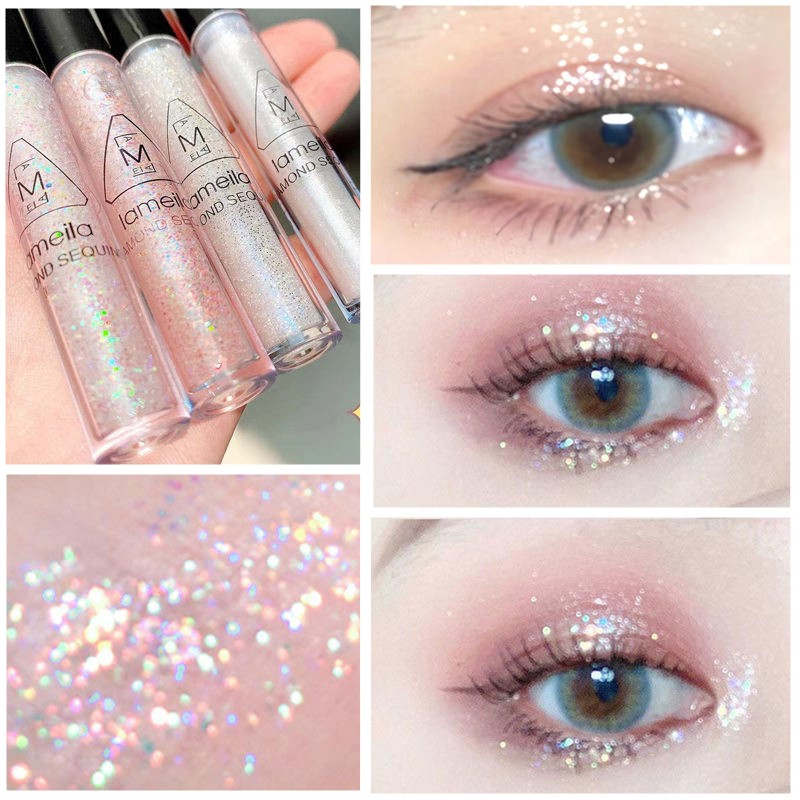 4 colors Liquid Shiny Pearlescent Smooth Eyeshadow, Bright White ...