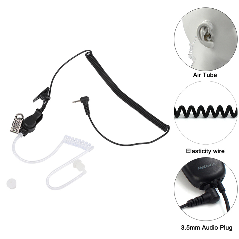 Earpiece 3.5mm /1 Pin Listen Only Acoustic Tube Earbud Headset for ...