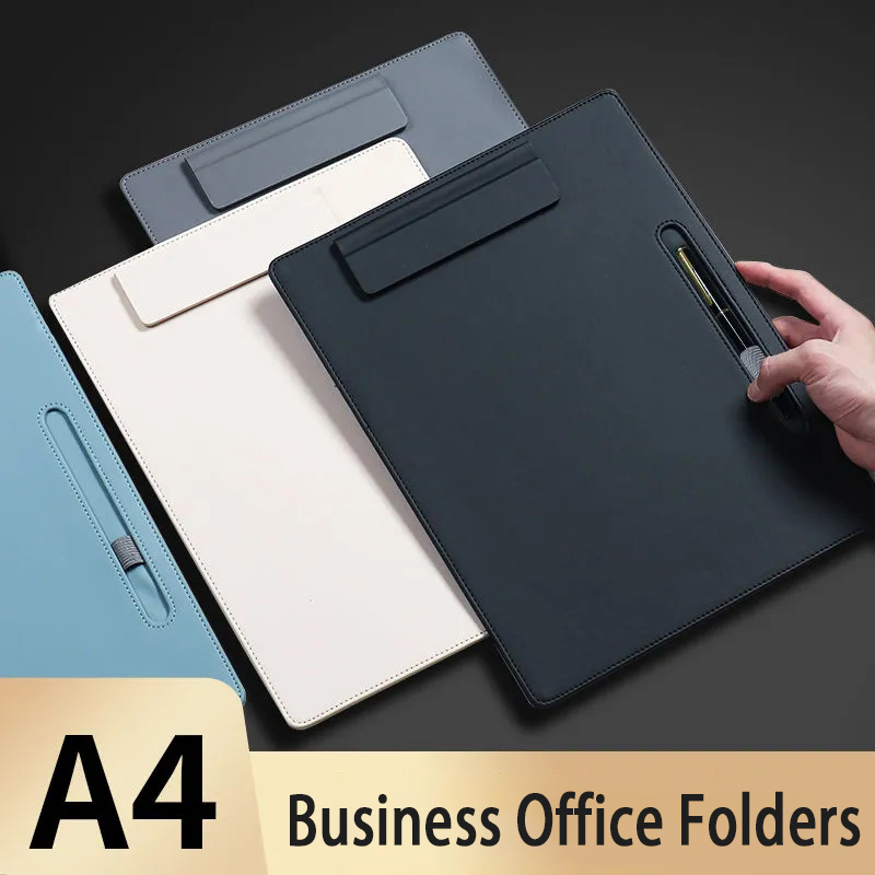 A4 leather clipboard document folder writing pad business signature ...