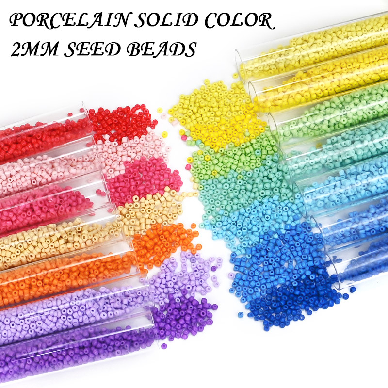 Tube Package Multi-color Glass Seed Beads Porcelain Solid Color ...