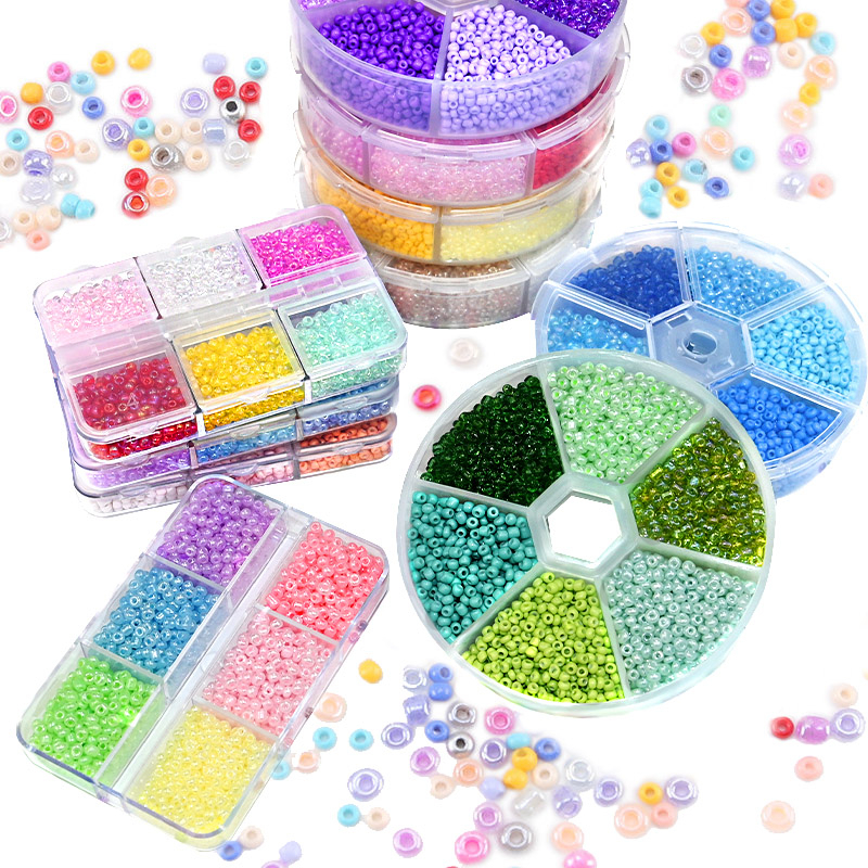 6 Grids Seed Beads Kit Round Glass Beads For Jewelry Making DIY For