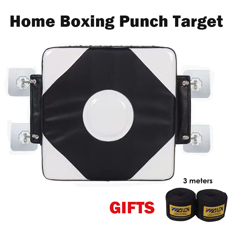 Boxing Wall Punch Bag with Hand Wraps Boxing Hanging Target At Home ...