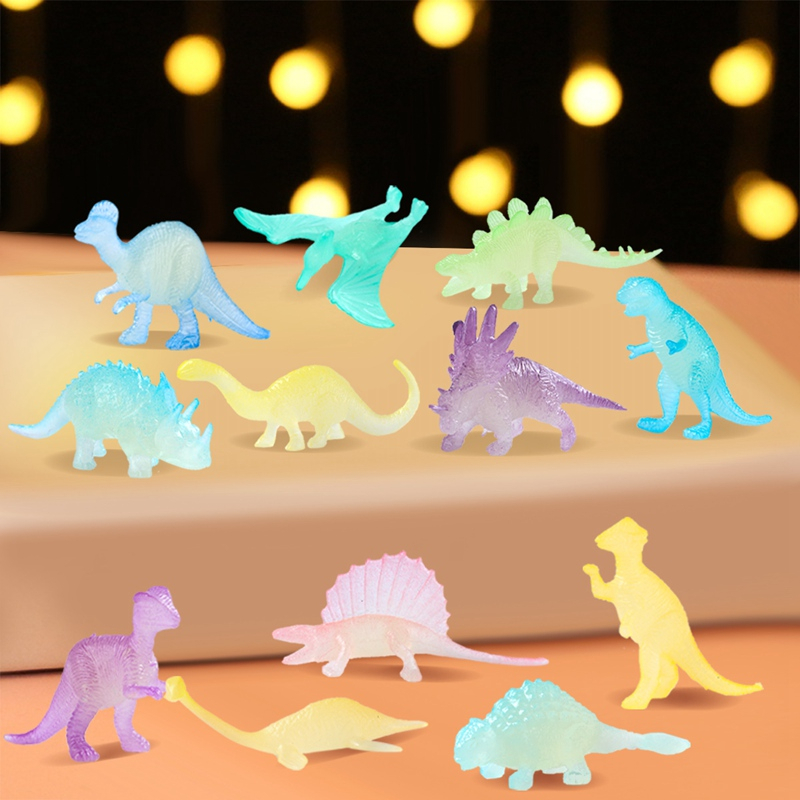 16pcs/bag Mini Luminous Dinosaurs Glow in the Dark Luminous Dinosaur ...