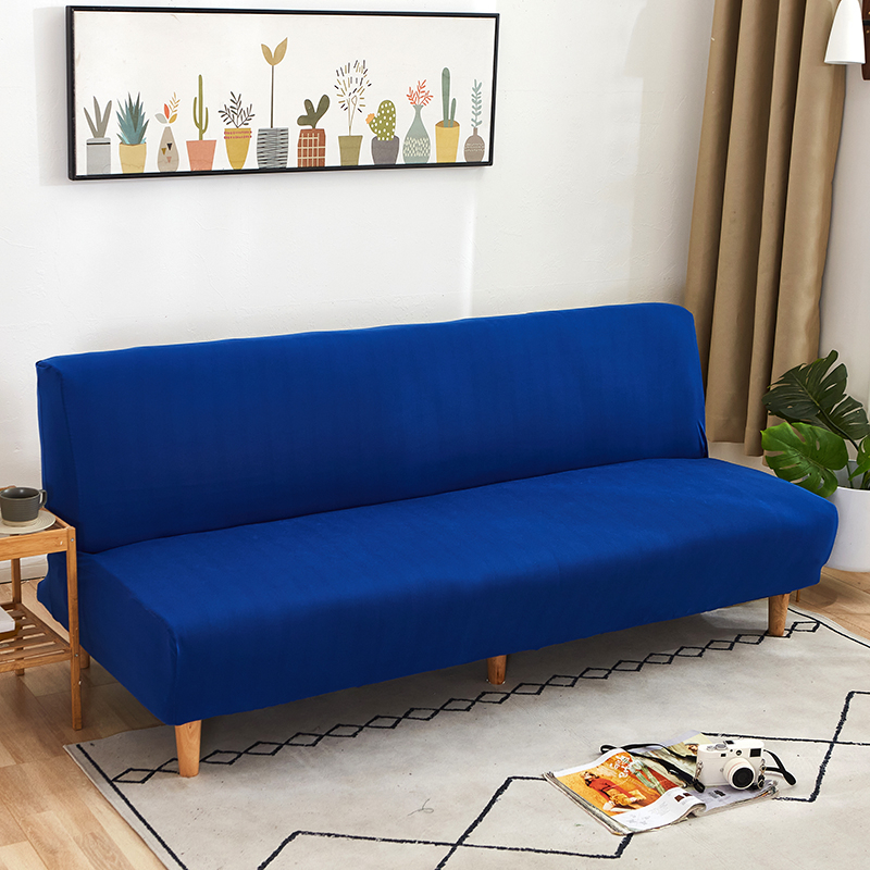 Solid Color Bed Sheet Style Sofa Bed Cover Simple Foldable Armrestless