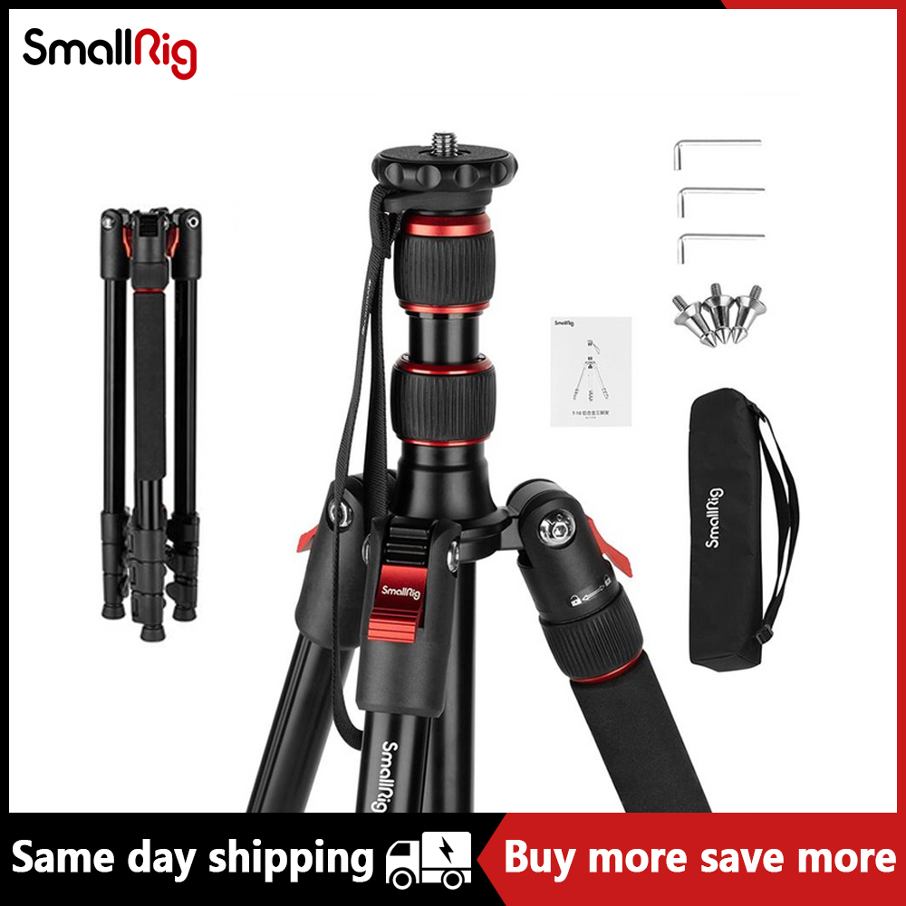 SmallRig T-10 Aluminum Tripod Compact lightweight Foldable Tripod Can ...
