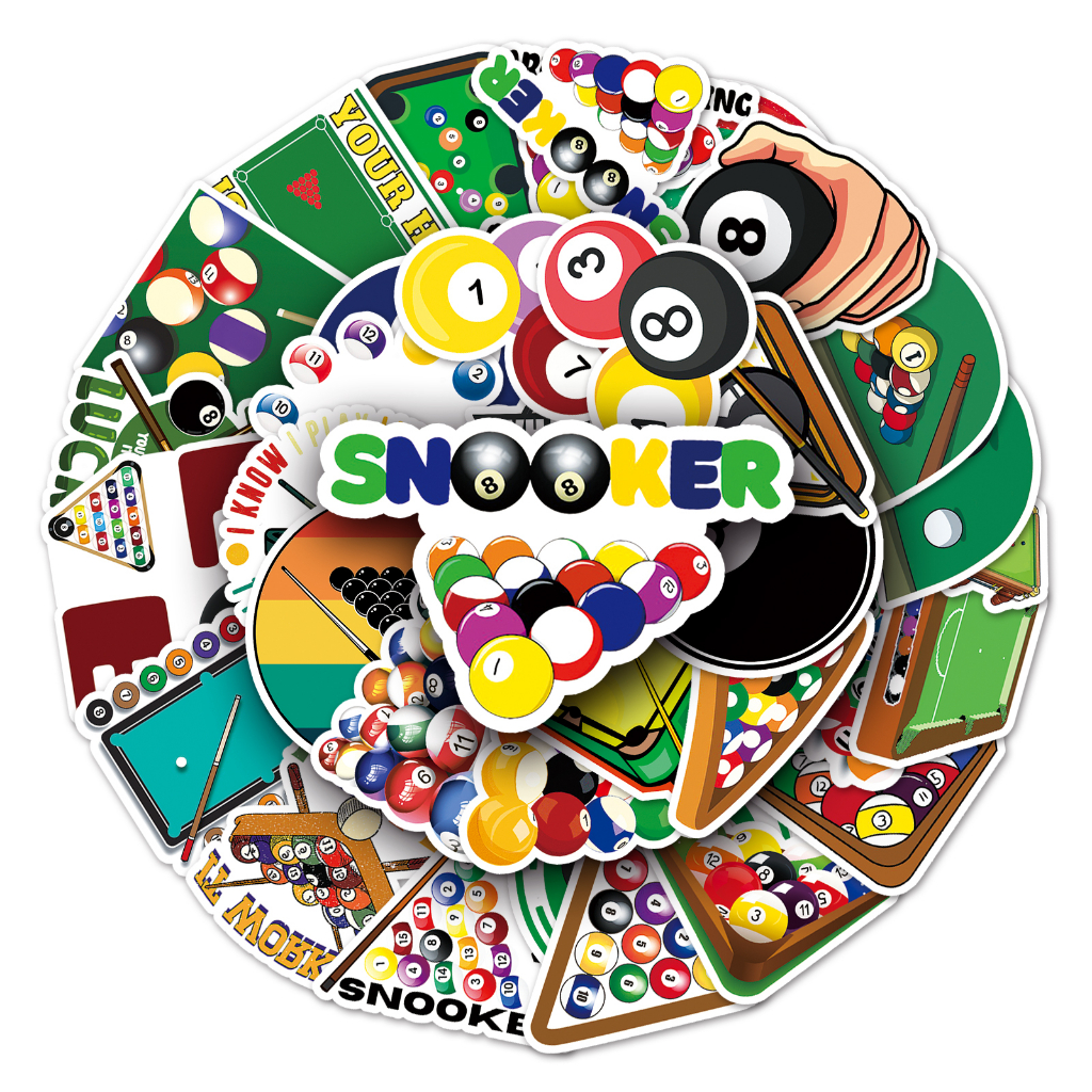 50 Piece Funny Billiard Stickers Waterproof DIY For Phones Laptop Car ...