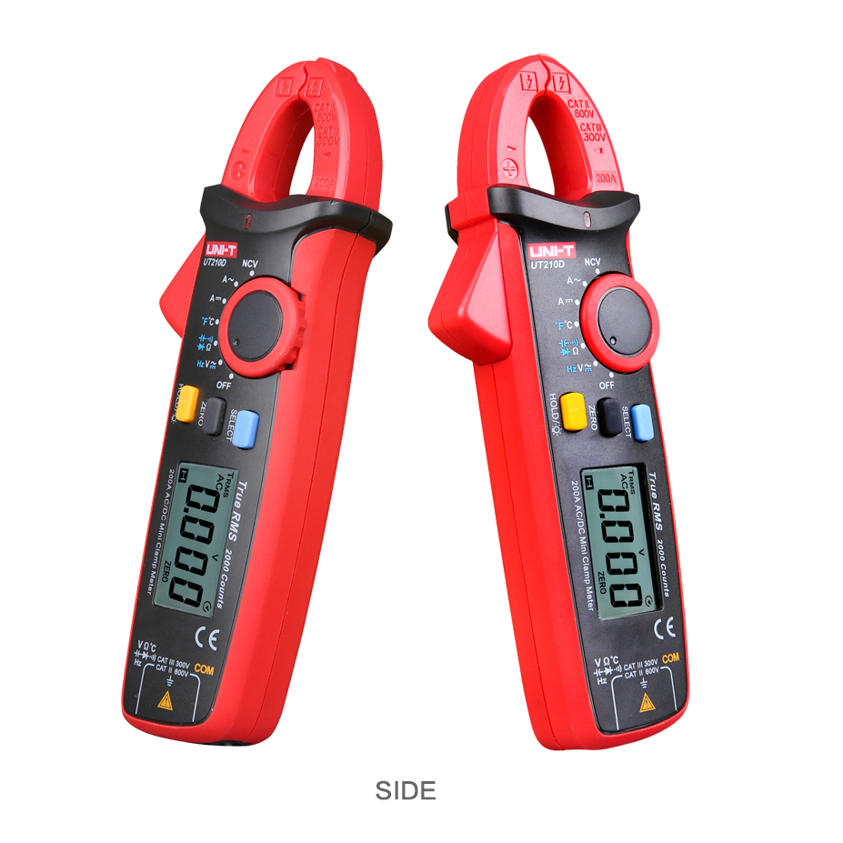 UNI-T UT210D True RMS 200A AC DC Mini Digital Clamp Meter Voltage ...