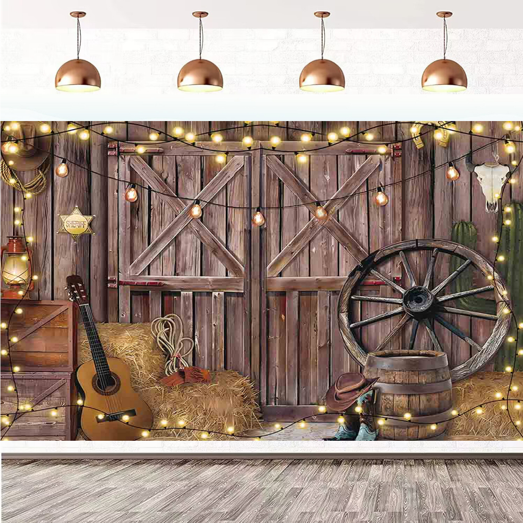 Photography Western Cowboy Barn Door Party Photo Party Decoration ...