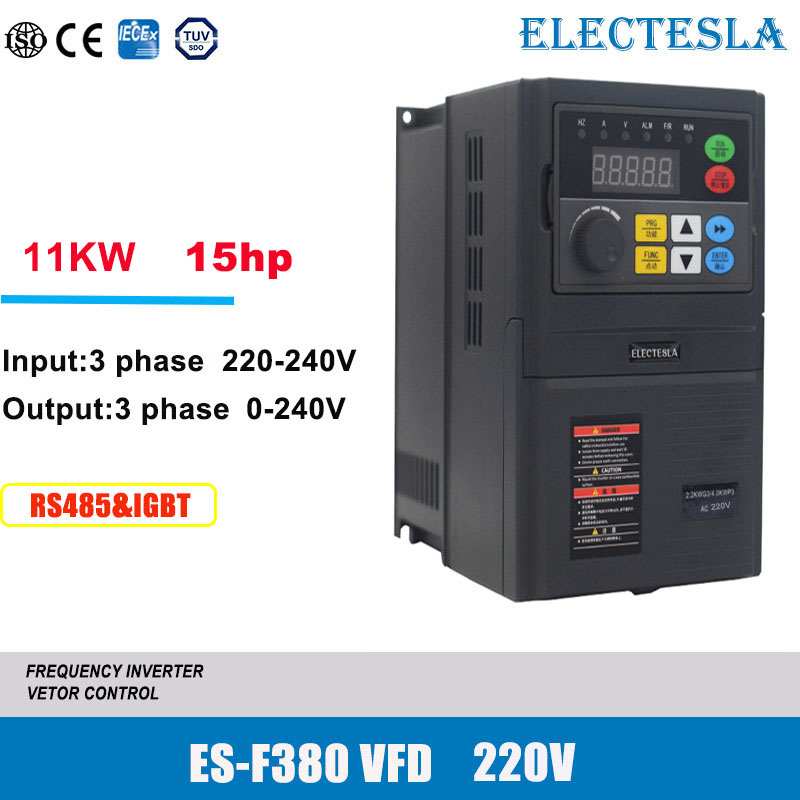 3 Phase 220v 11kw Vfd Heavy Duty Frequency Inverter Variable Frequency Drive 15hp Economical