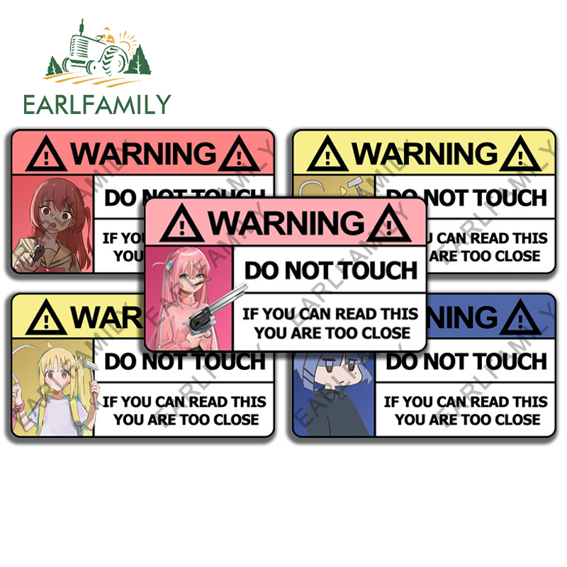 EARLFAMILY 13cm x 7.1cm DO NOT TOUCH Boochi the Rock Warning Car ...