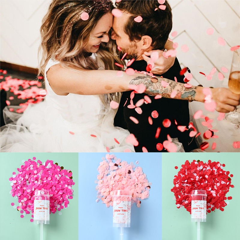 Hand Push Pop Wedding Confetti Cannon Sprinkle Confetti Paper for