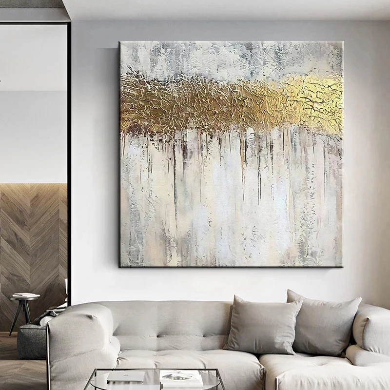 Large Wall Picture Luury Gold Abstract Art Posters Print Oil Painting ...