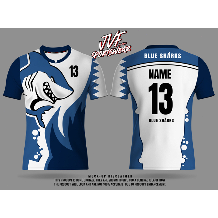 Volleyball Sublimation Tshirt blue sharks anime for Men Women