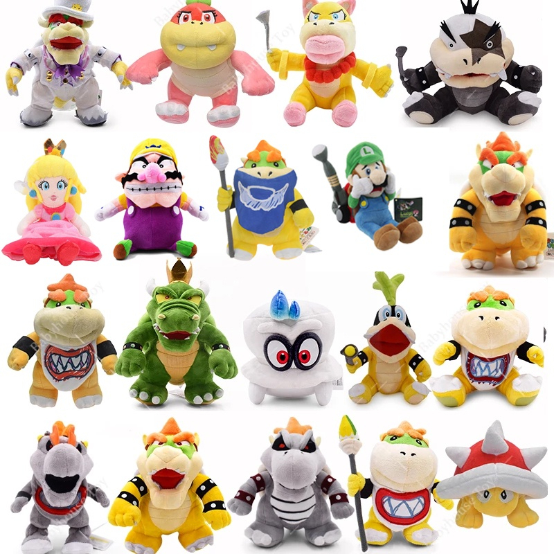 25cm Super Mario Bros Plush Princess Peach Koopa Yoshi Joeut Wario ...