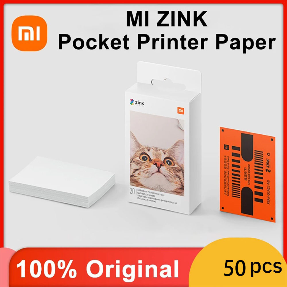 50PCS Xiaomi ZINK Pocket Printer Paper Self-adhesive Photo Print 50 ...