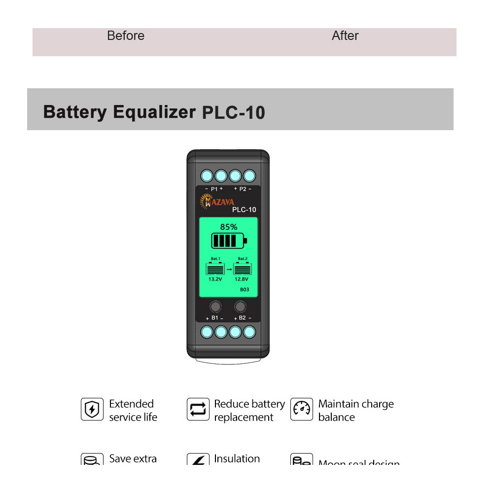 MAZAVA Battery Balancer PLC-10 Battery Equalizer Batteries Voltage ...