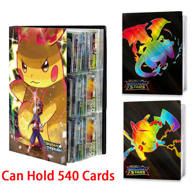 540 pokemon album book pikachu card binder anime collection holder kids