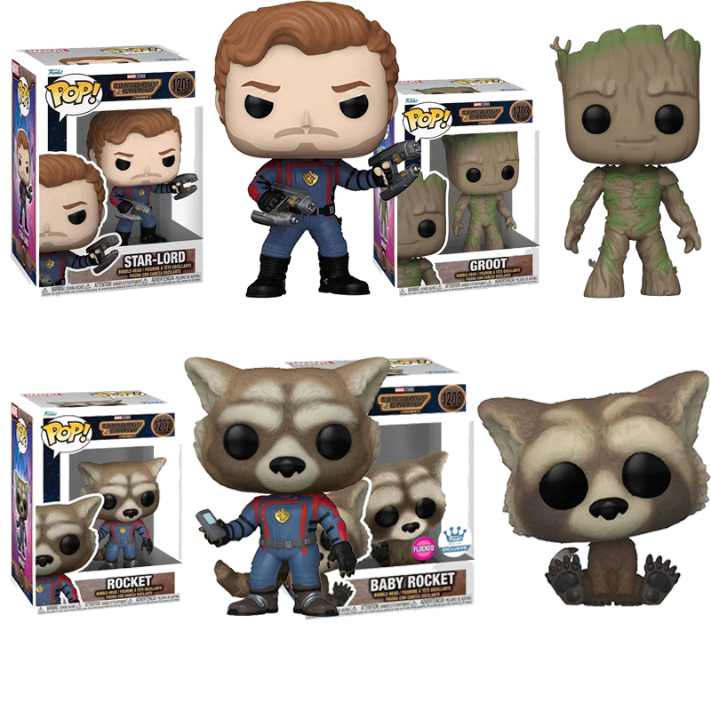 Funko Pop! Guardians of the Galaxy 3 Rocket Raccoon Groot Star-Lord ...