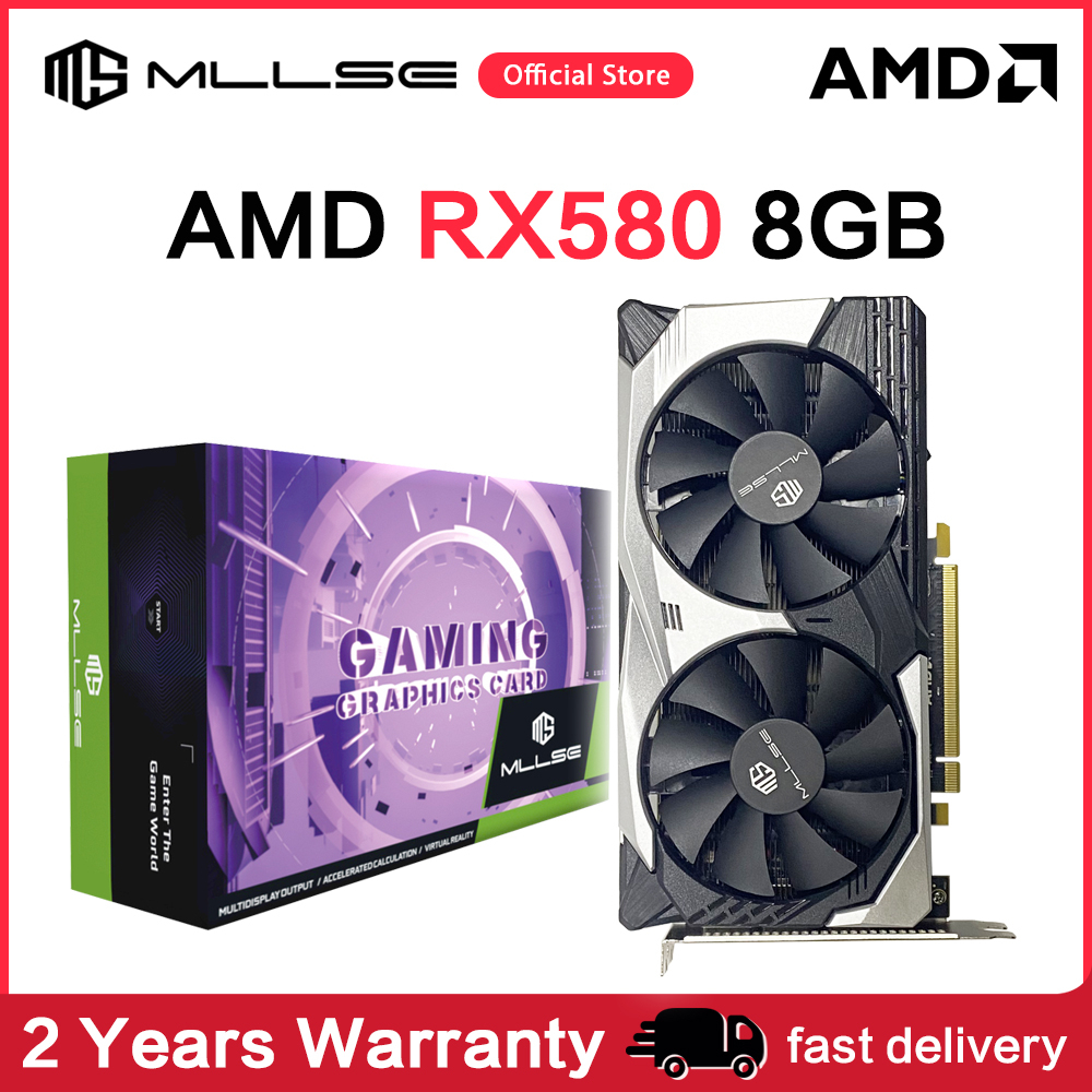 Mllse Amd Rx 580 8gb 2048sp Gaming Graphics Card Gddr5 256bit Pci Express 30 ×16 8pin Radeon