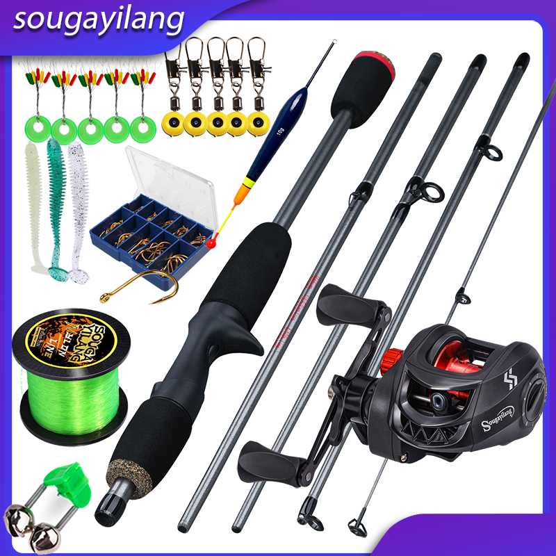 Sougayilang Fishing Reel set With 1.8 Fishing Rod Stick Combos 7.2: 1 ...