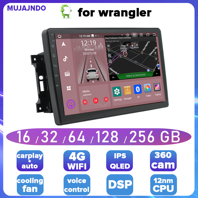 MUJAJNDO for Jeep Wrangler 20112014 android12 2 4 8GB RAM 10inch voice