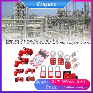 Elektrische Stroomonderbreker Lockout Tagout Kit, Safty Hangslot Loto Tags Hasps Set voor Industriële, Chemische, Elektrische Energie, Aardolie, Kolenmijnen