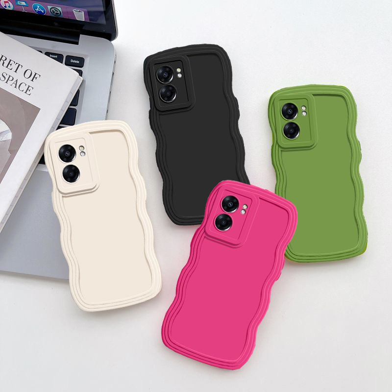 Oppo A57 A77 A77s 2022 A17 A16 A54 A55 A74 Wave Bumper Candy Color Camera Protection Slim Soft 2695