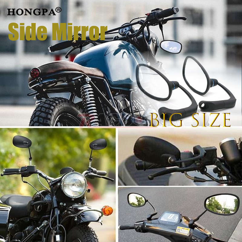 Universal Round Rearview Side Mirrors For Honda XR650L XR600R XR250R XR150 XR125