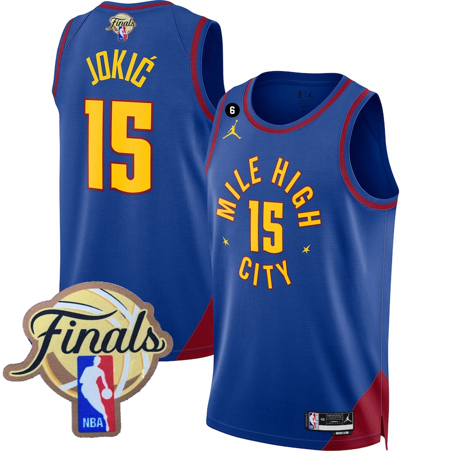 Men's Denver Nuggets Nikola Jokic 2023 NBA Finals Blue Basketball